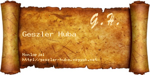 Geszler Huba névjegykártya